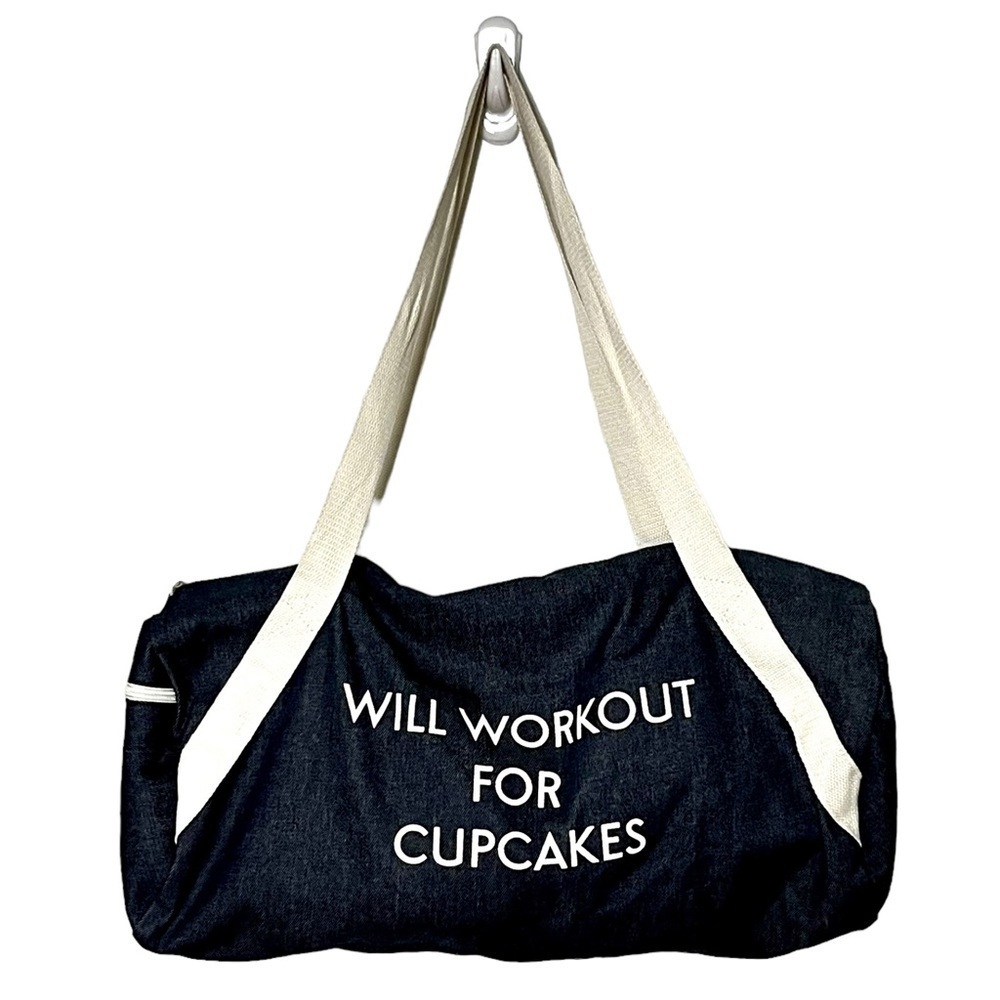 Private Party Will Workout For Cupcakes Gym Duffle Bag Dark Denim